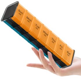 Extra Large Pill Organizer XXL Vitamin Holder for Weekly Supplements Double Sided Pill Box 7 Day with Big AM PM Compartments Huge Daily Medicine Dispe