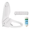 Smart Bidet Toilet Seat with Side Knob Adjustable Heated Seat with Water Temperature and Pressure Adjustment Portable Bidet with Automatic Nozzle Clea