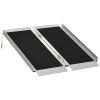 HOMCOM 3ft Portable Wheelchair Ramp, Aluminum, Single-Fold, Mobility Scooter Access, with Handle, Black