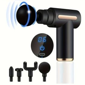 (FST1)Fascia gun Household portable muscle relaxer USB rechargeable small massager Mini fascia gun(Random color)