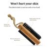 Wooden Cleaning Finger Nail Brush with Nylon Charcoal Bristles & Hanging Rope Double Sided Fingernail Brush for Scrubbing Fingernails and Toes Beechwo