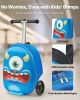 VEVOR Ride-on Luggage 20-inch Kids Scooter Suitcase with Flash Wheels Blue