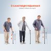 Walking Cane Folding Walking Stick with 5-Level Adjustable Height Anti-Slip Tip