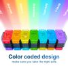 Extra Large Weekly Pill Organizer 2 Times a Day XL Pill Case Am Pm Rainbow Big Pill Box 7 Day Oversized Daily Vitamin Organizer Jumbo Pill Container S
