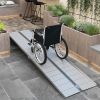 HOMCOM 10ft Wheelchair Ramps for Homes with Ribbed Surface, Foldable, Secure Entry&Heavy-Duty, Durable Silver Finish