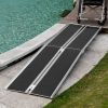 HOMCOM Accessibility Ramp, 10ft, Aluminum, Non-Slip, Folding Pathway for Quick Access, Steps, Doorways