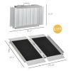 HOMCOM 2ft Folding Wheelchair Ramp, Aluminum, Non-Slip Surface, 600lbs Capacity, for Doorways