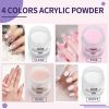 Acrylic Nail Kit, Acrylic Powder and Liquid Set, With Clear, Nude, Pink, White Nail Powder and Monomer